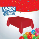 Düz Masa Örtüsü Kırmızı