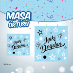 Baskılı Masa Örtüsü İ.Doğdun Mavi