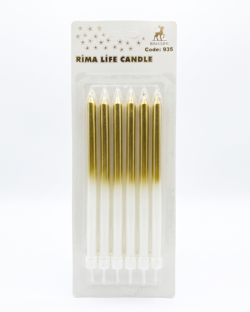 331 Rima Life Candle Altın Beyaz Doğum Günü Mumu 935 - Görsel 1