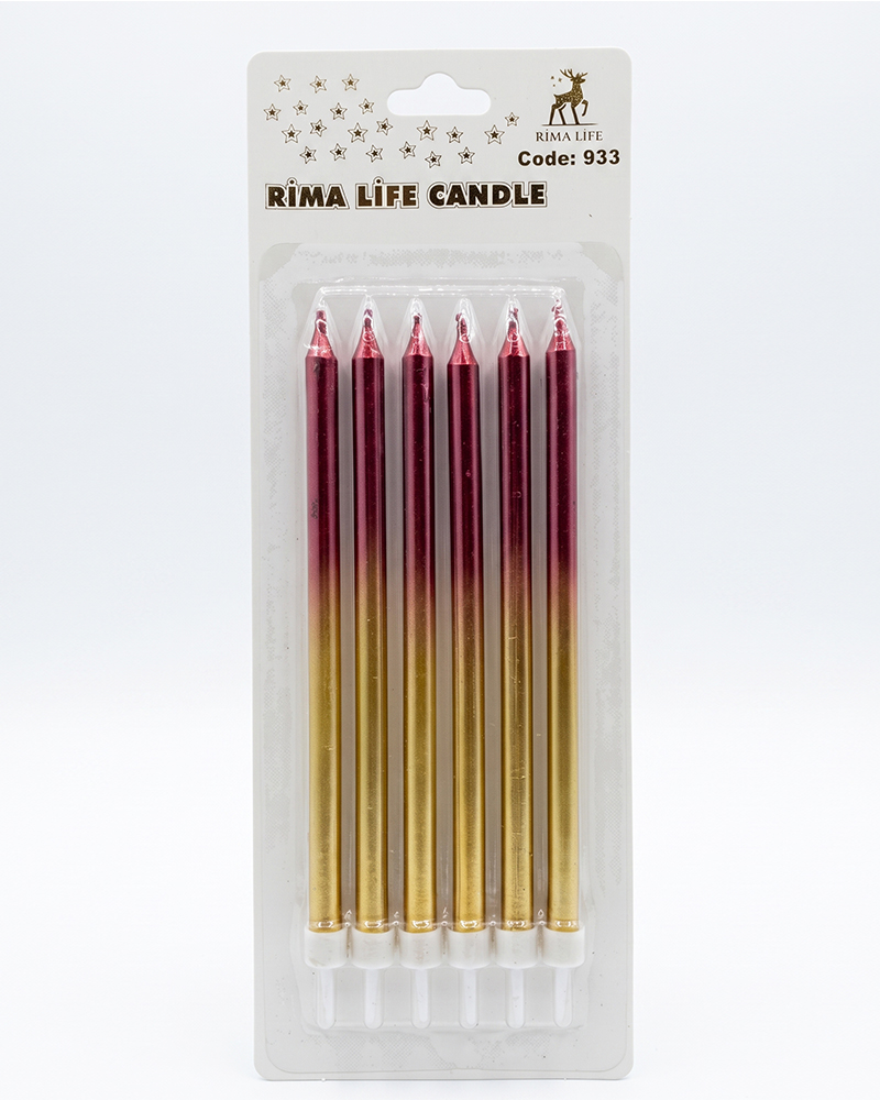 340 Rima Life Candle Kırmızı Altın Doğum Günü Mumu 933 - Görsel 1