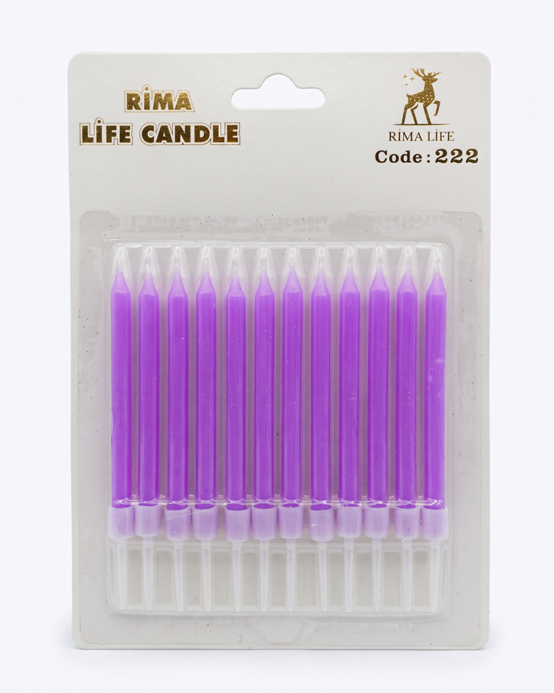 345 Rima Life Candle Lila Doğum Günü Mumu 222 - Görsel 1