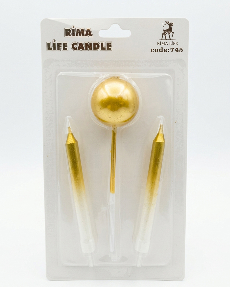 347 Rima Life Candle Lolipop Altın Doğum Günü Mumu 745 - Görsel 1