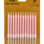 Rima Life Candle Pembe Simli Doğum Günü Mumu 260
