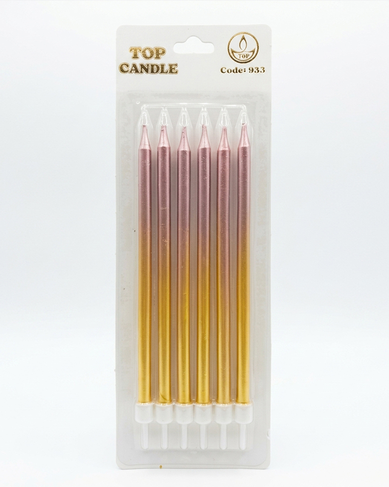 382 Top Candle Fuşya Altın Doğum Günü Mumu 935 - Görsel 1