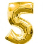 40 Inc Folyo Balon Rakam Altın 5