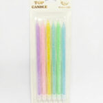 Top Candle Makaron Simli Doğum Günü Mumu 925