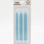 Top Candle Mavi-Beyaz Simli Doğum Günü Mumu 925