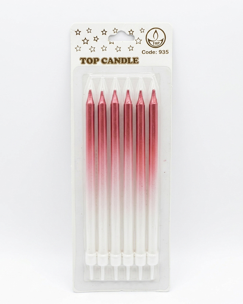 417 Top Candle Kırmızı Beyaz Doğum Günü Mumu 935 - Görsel 1