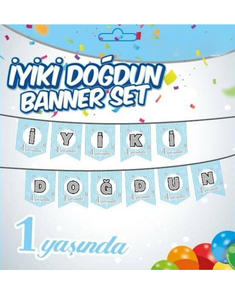 427 Yazı Banner 1 Yaş Mavi - Görsel 1