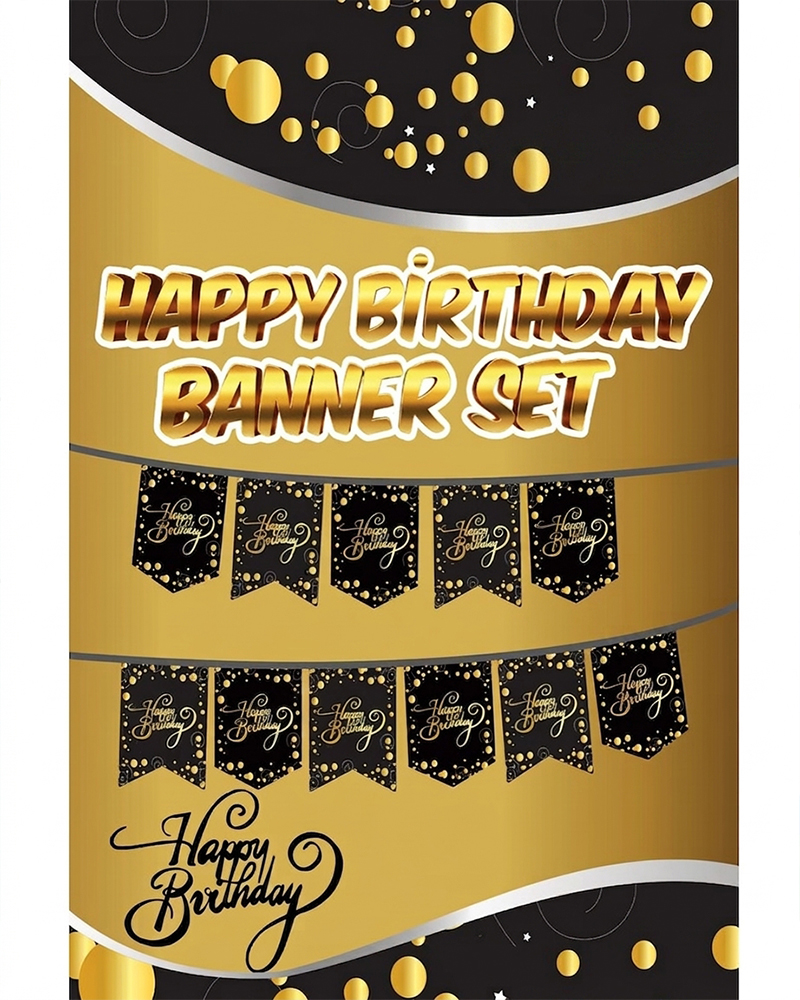 435 Yazı Banner Happy Bırthday - Görsel 1