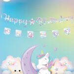 Toptan Unicorn Kaligrafi Uzar Süs Ve Banner Set
