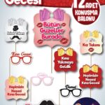 Konuşma Balonu Set 12 Li Kına