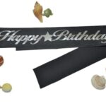 Kuşak Happy Birtday Siyah Gümüş