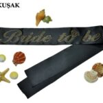 Kuşak Taşlı Bride To Be Siyah Altın