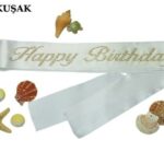 Kuşak Taşlı Happy Birtday Beyaz Altın
