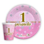 Tabak Bardak 1 Yaş Pembe