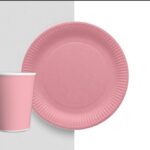 Tabak Bardak Pastel Pembe