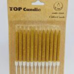 Toptan Top Candle Kısa Gold Altın Simli Doğum Günü Mumu