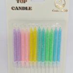 Toptan Top Candle Kısa Makaron Simli Doğum Günü Mumu