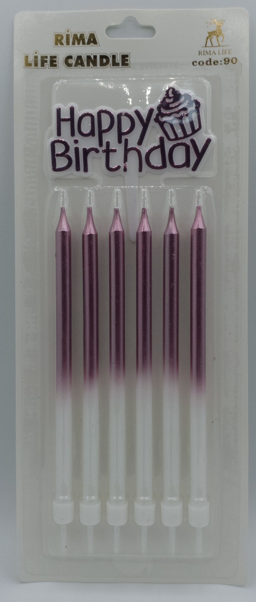 Rima Life Candle Fuşya Beyaz Doğum Günü Mumu 90 Rima Life Candle Fuşya Beyaz Doğum Günü Mumu 90