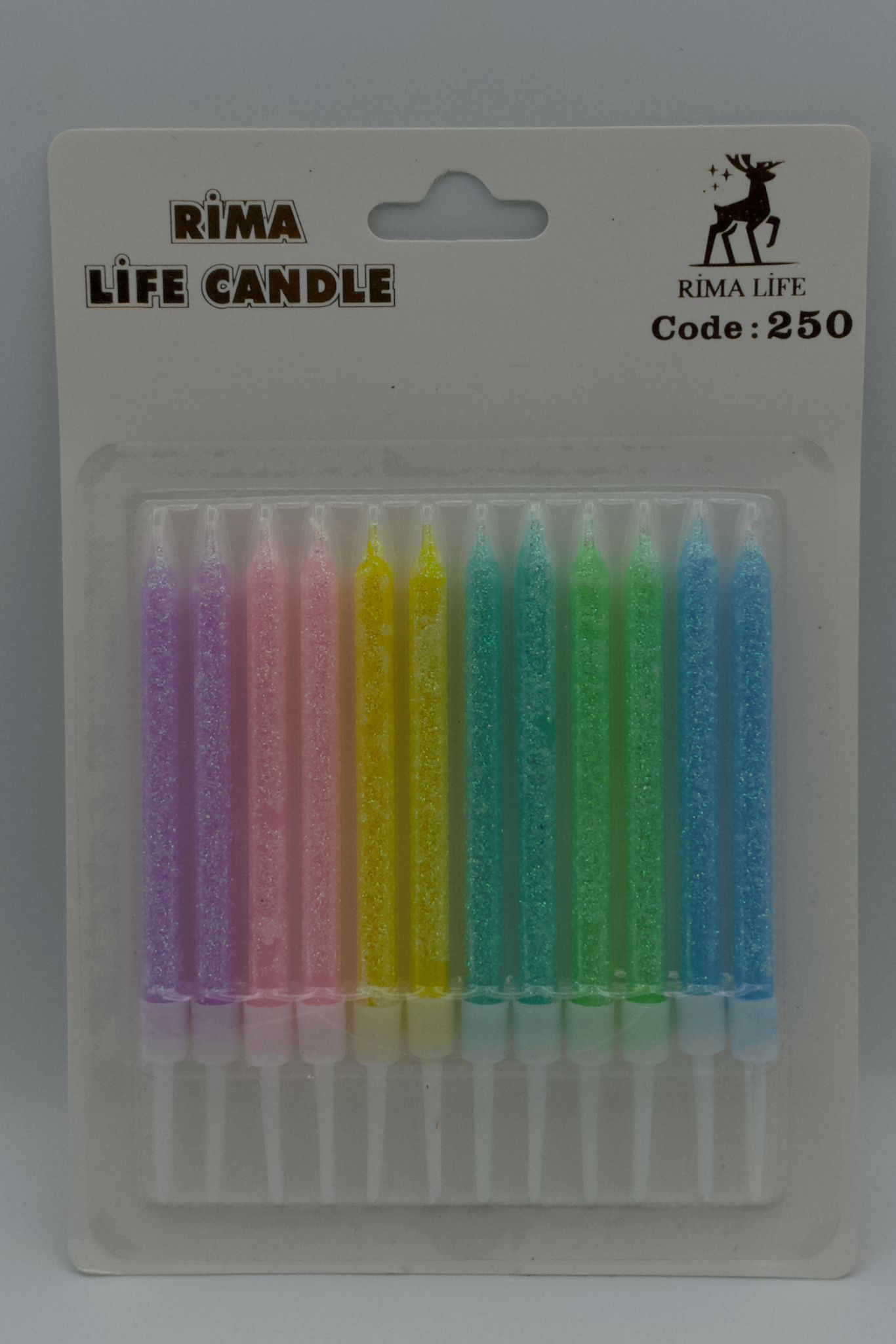 Rima Life Candle Kısa Makaron Simli Doğum Günü Mumu 250 Rima Life Candle Kısa Makaron Simli Doğum Günü Mumu 250