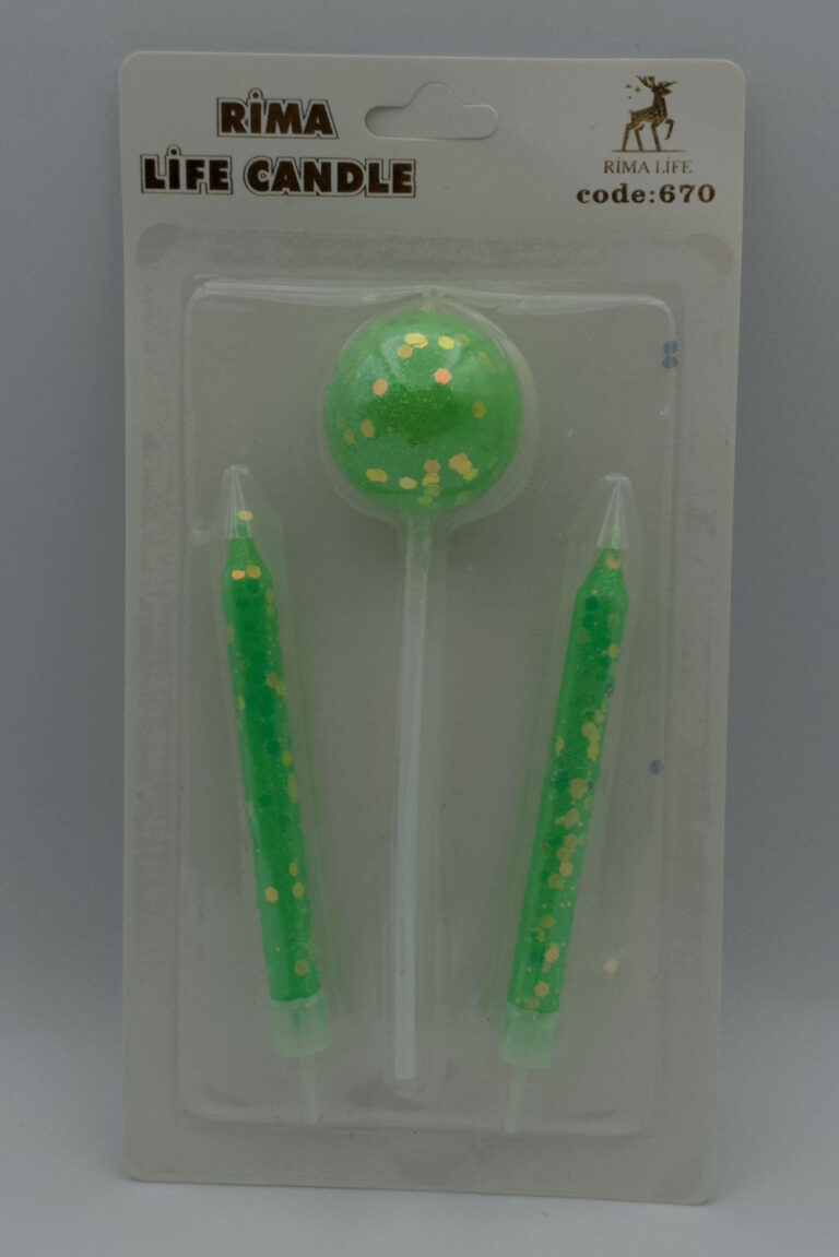 Rima Life Candle Lolipop Yeşil Simli Doğum Günü Mumu 745