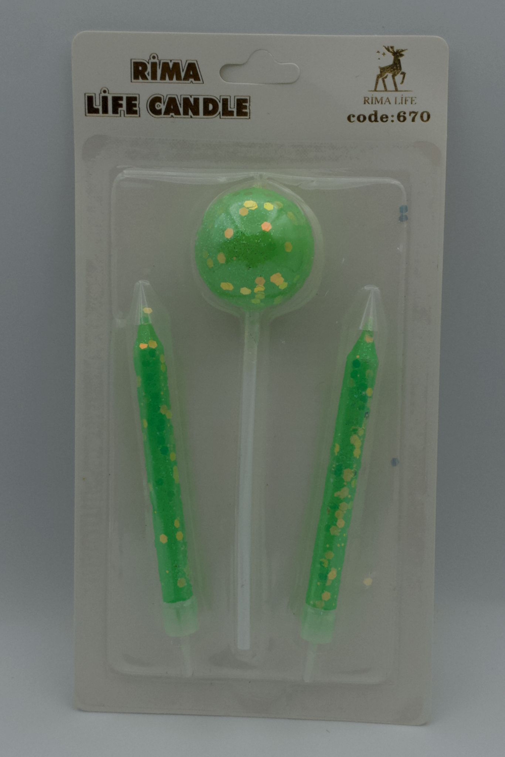 Rima Life Candle Lolipop Yeşil Simli Doğum Günü Mumu 745 Rima Life Candle Lolipop Yeşil Simli Doğum Günü Mumu 745