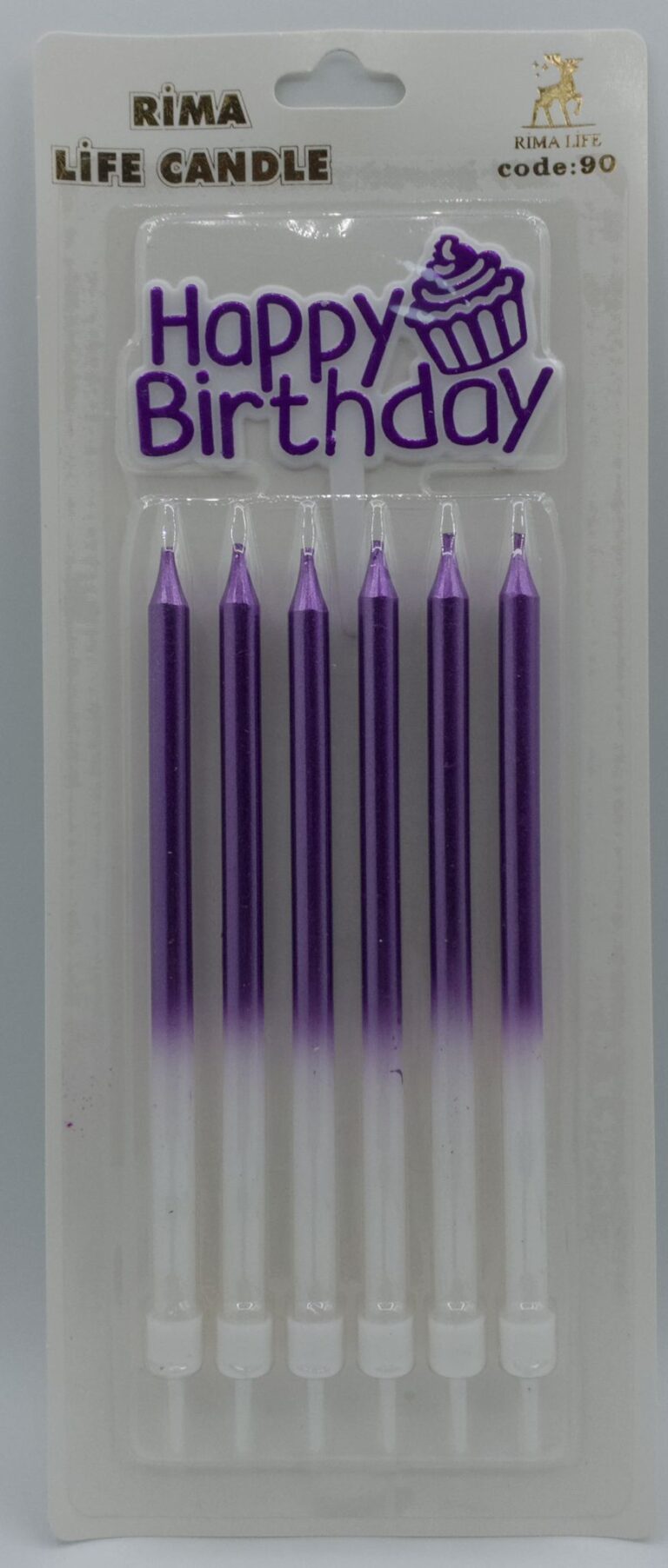 Rima Life Candle Mor Beyaz Doğum Günü Mumu 90
