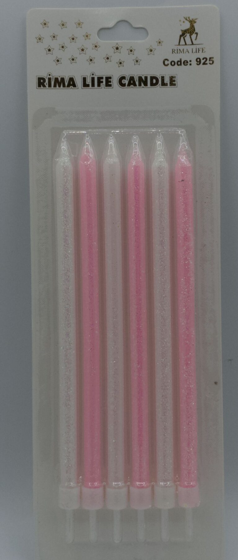 Rima Life Candle Pembe Beyaz Simli Doğum Günü Mumu 925