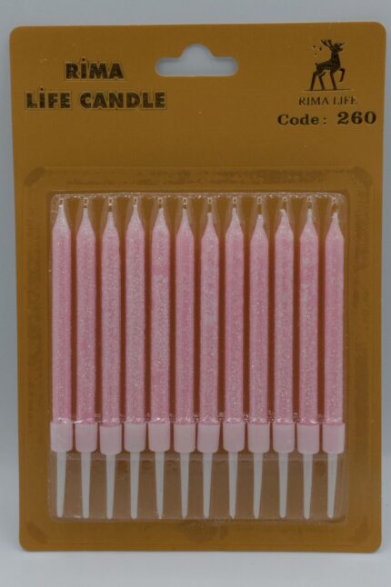 Rima Life Candle Pembe Simli Doğum Günü Mumu 260