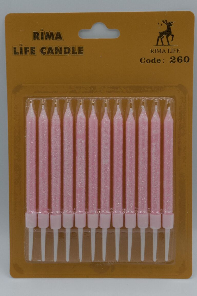 Rima Life Candle Pembe Simli Doğum Günü Mumu 260