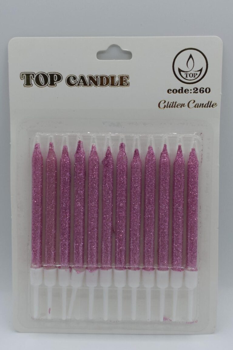 Top Candle Fuşya Simli Doğum Günü Mumu 260