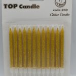 Top Candle Kısa Gold Altın Simli Doğum Günü Mumu 260