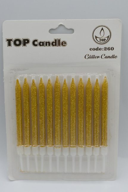 Top Candle Kısa Gold Altın Simli Doğum Günü Mumu 260