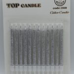 Top Candle Kısa Gümüş Simli Doğum Günü Mumu 260