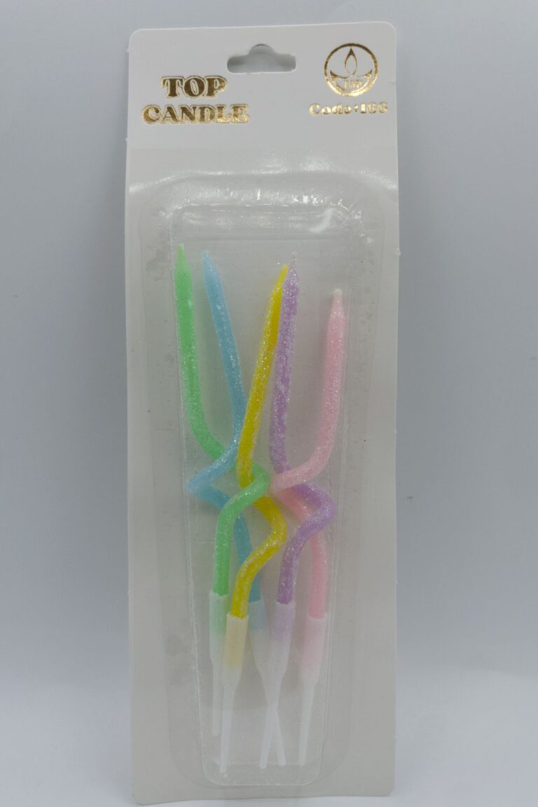 Top Candle Spiral Renkli Simli Doğum Günü Mumu 166