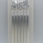Top Candle Gümüş Beyaz Doğum Günü Mumu 90