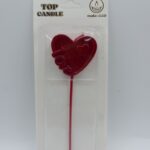 Top Candle Kırmızı Tekli Kalp Mum 530