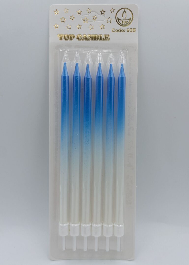 Top Candle Mavi Beyaz Doğum Günü Mumu 935