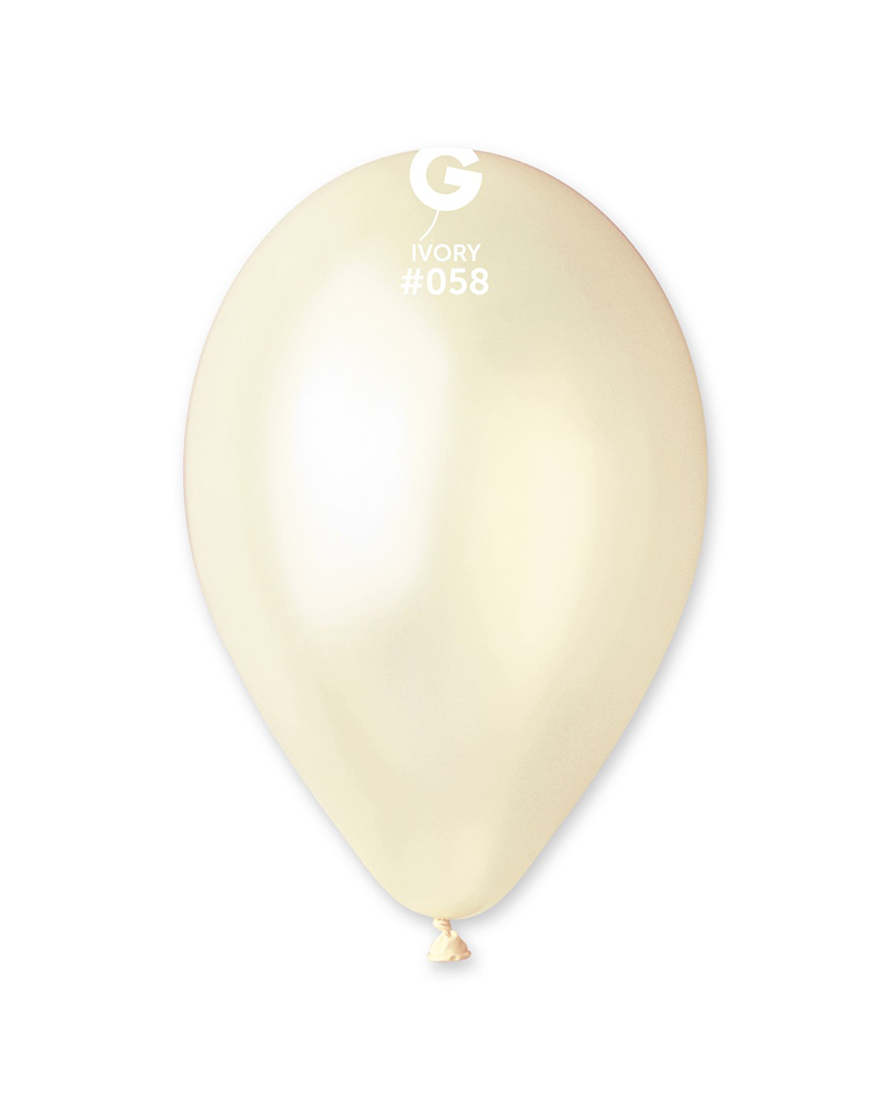 #058-Ivory-M 11'' Gemar Metalik Ivory (#058) Balon 100'lü - Görsel 1