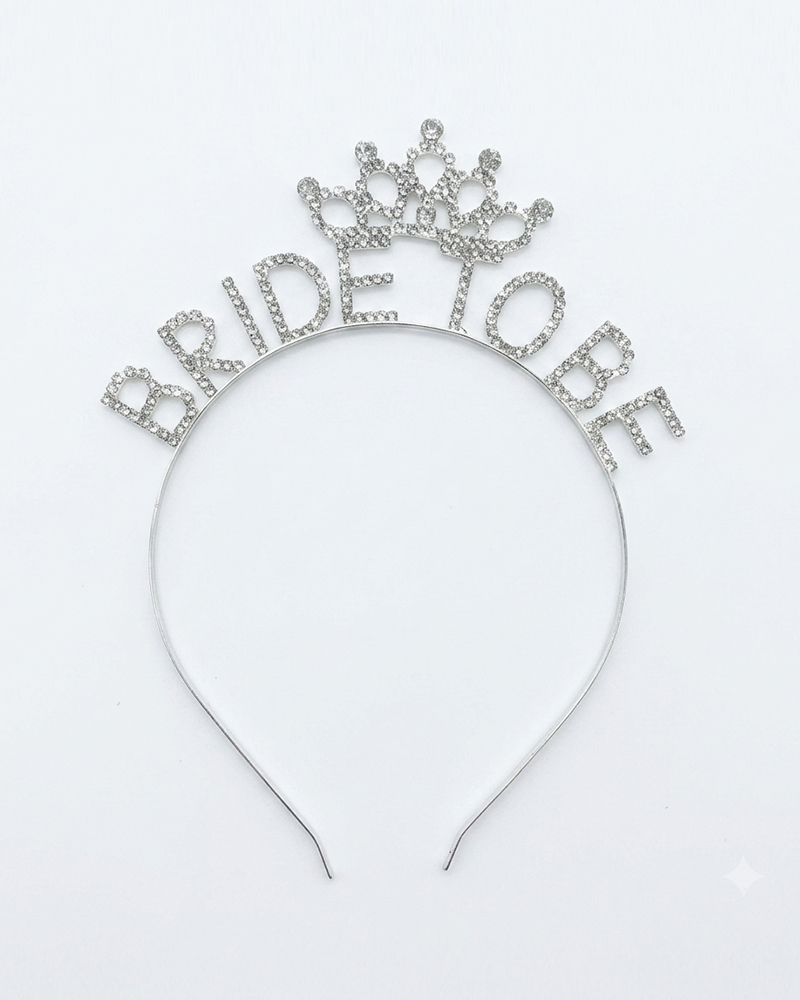 103 Bride To Be Taşlı Gümüş Taç - Görsel 1