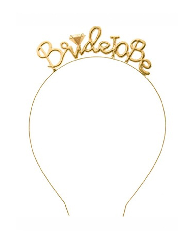 105 Bride To Be Gold Metal Taç - Görsel 1