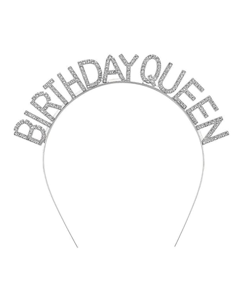 109 Birthday Queen Taşlı Gümüş Taç - Görsel 1