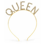 Queen Taşlı Gold Taç