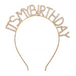 Its My Birthday Taşlı Gold Taç