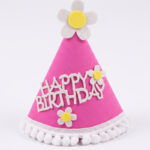Papatya Figürlü Happy Birthday Kukuleta Pembe x10