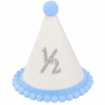 Ponponlu Mavi Beyaz 1/2 Yazılı Kukuleta x10