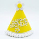 Papatya Figürlü Happy Birthday Kukuleta Sarı x10