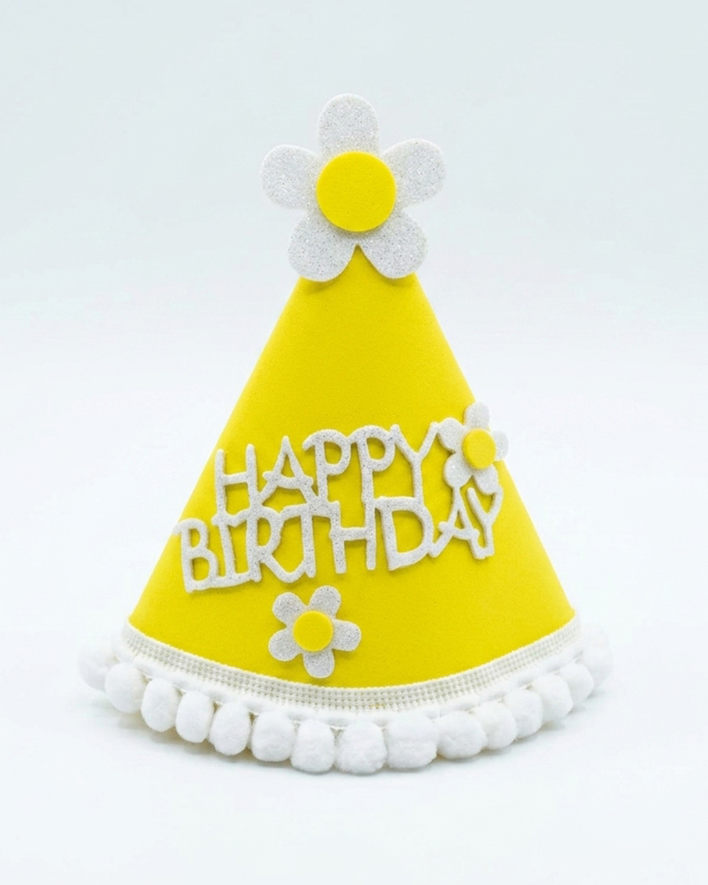 31 Papatya Figürlü Happy Birthday Kukuleta Sarı x10 - Görsel 1