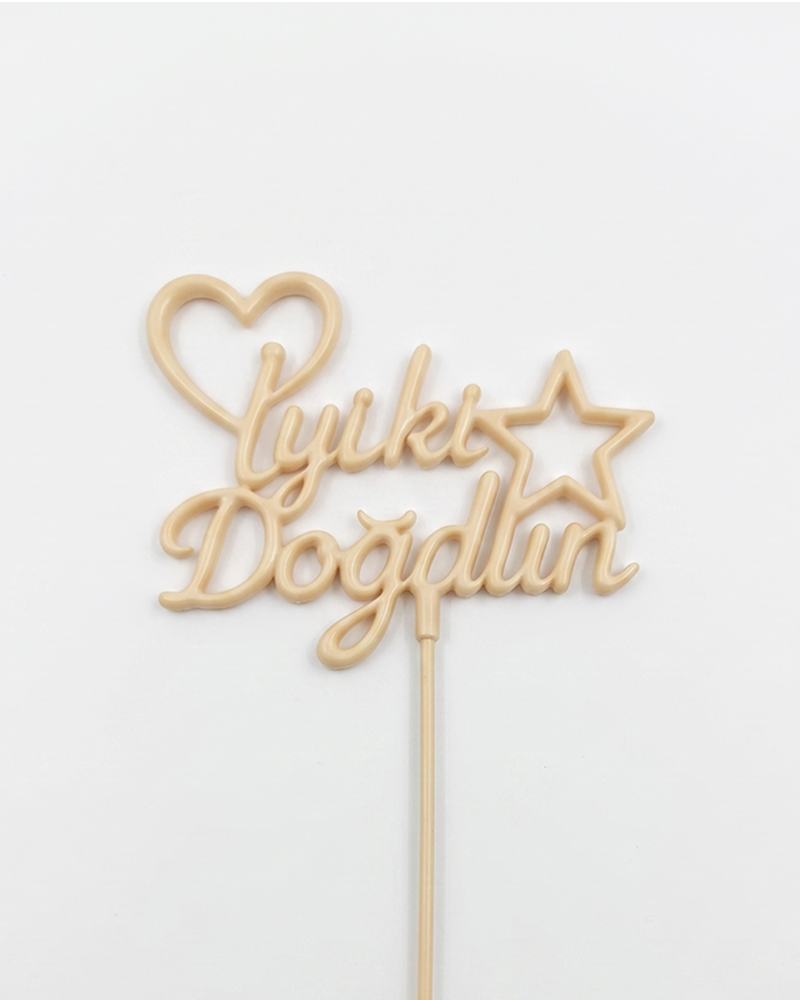 50 İyiki Doğdun Krem Pasta Üstü Mika x10 - Görsel 1